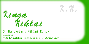 kinga niklai business card